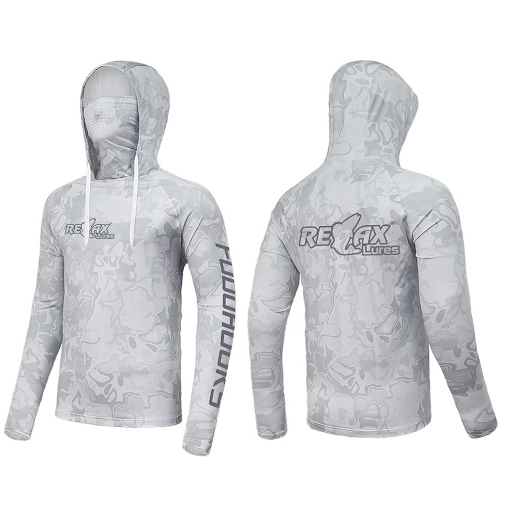 Bluza UV Relax Lures UPF 50+, Camo Grey, Marime XL