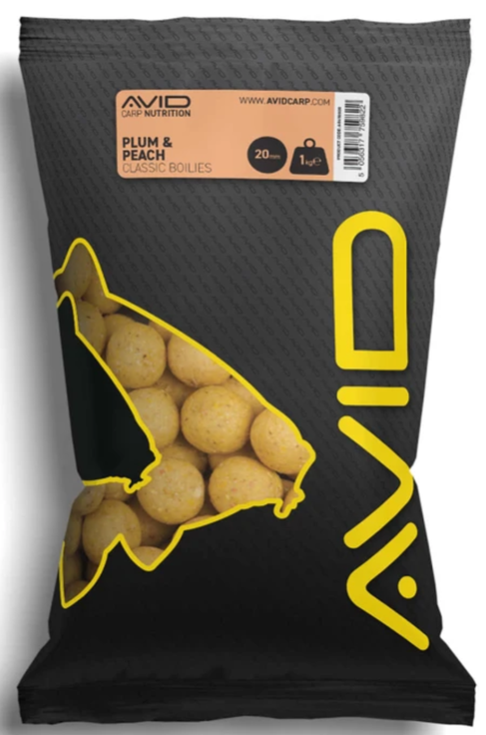 Boilies Avid Classic, Plum &amp; Peach, 20mm, 1kg