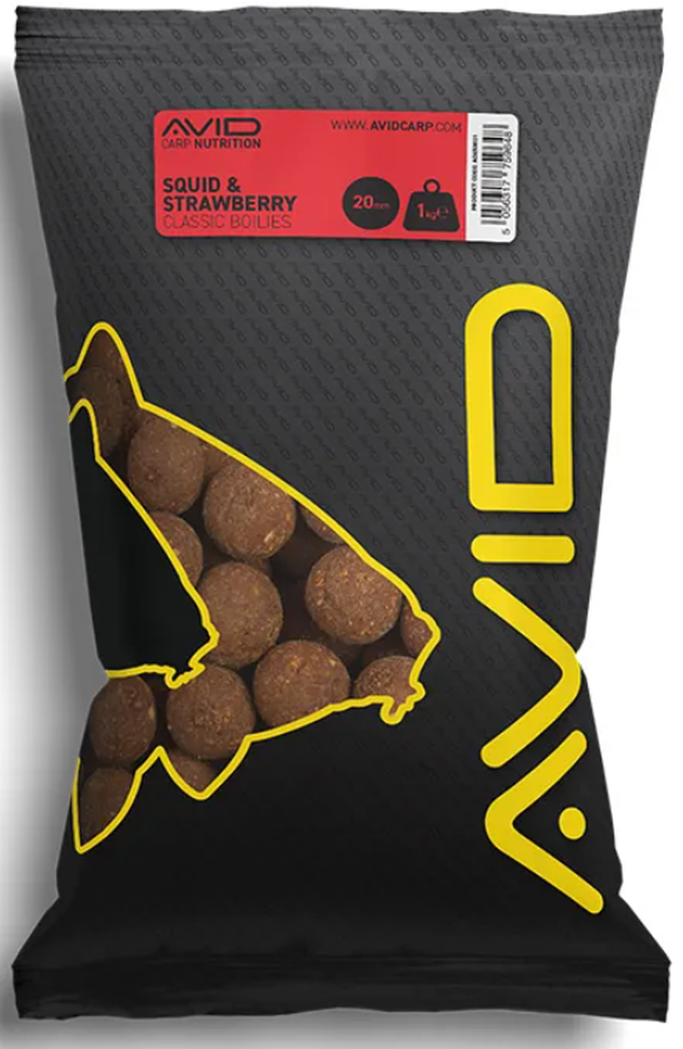 Boilies Avid Classic, Squid &amp; Strawberry, 20mm, 1kg