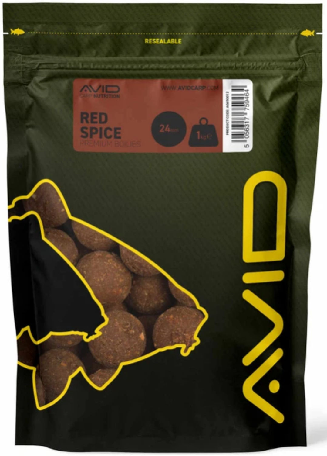 Boilies Avid Premium, Red Spice, 24mm, 1kg