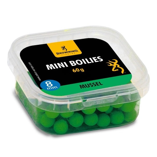 Boilies Browning Mini Boilie pre-drilled green Mussel 8mm