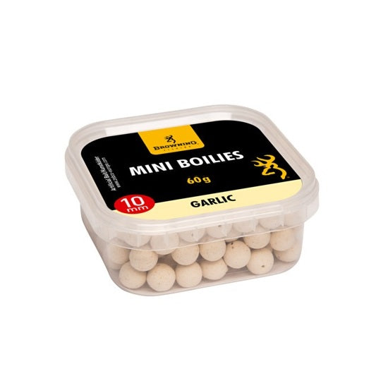 Boilies Browning Mini Boilie pre-drilled white nature Garlic 10mm