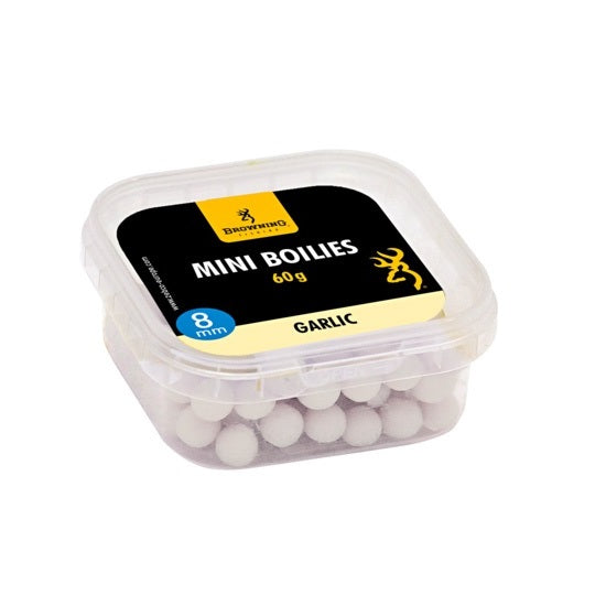 Boilies Browning Mini Boilie pre-drilled white nature Garlic 8mm