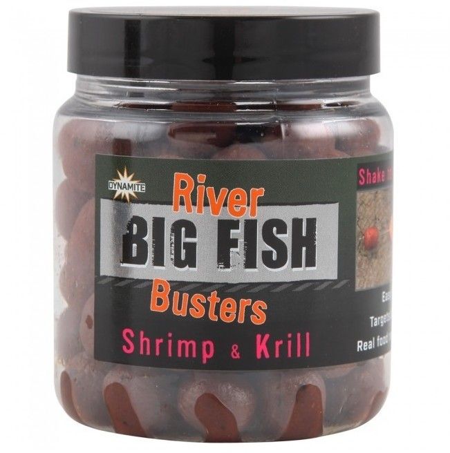 Boilies De Carlig Dipuit DYNAMITE BAITS Big Fish River Buster, Shrimp &amp; Krill, 12-14mm, 160g