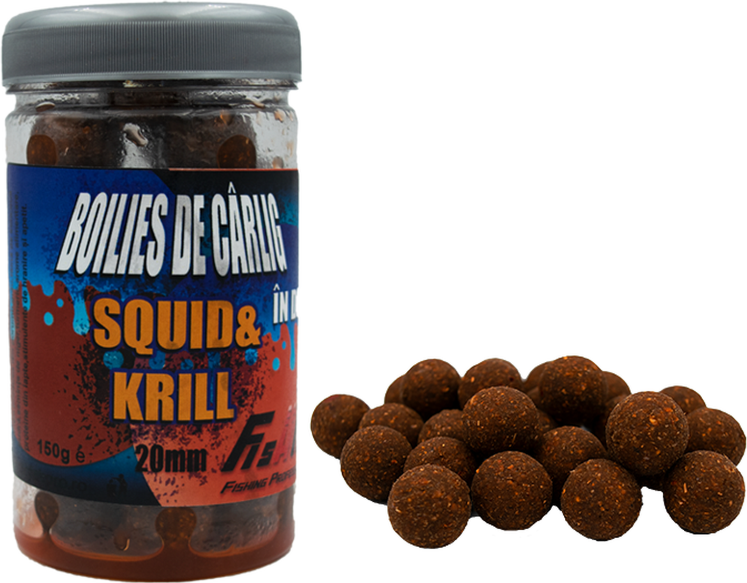 Boilies De Carlig Fish Pro Dipuit, Squid Krill, 20mm, 150g