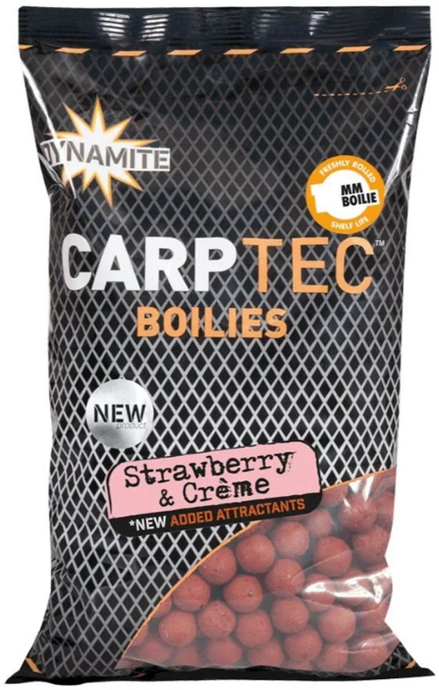 Boilies Dynamite Baits CarpTec Strawberry &amp; Creme, 15mm, 1.8kg