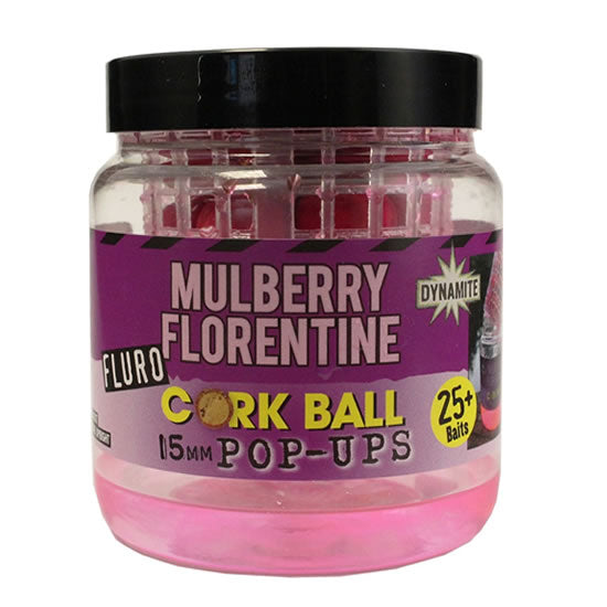 Boilies Dynamite Baits Fluoro Cork Ball Pop-Ups Mulberry Florentine 15mm