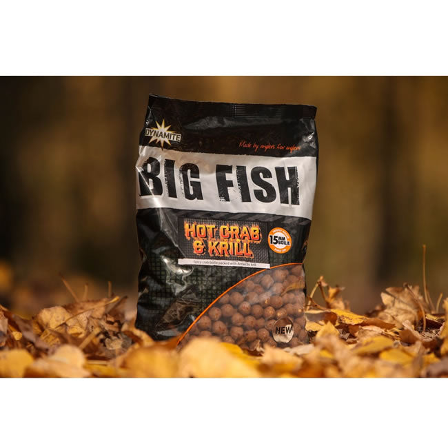 Boilies Dynamite Baits Hot Crab &amp; Krill 15mm, 5kg