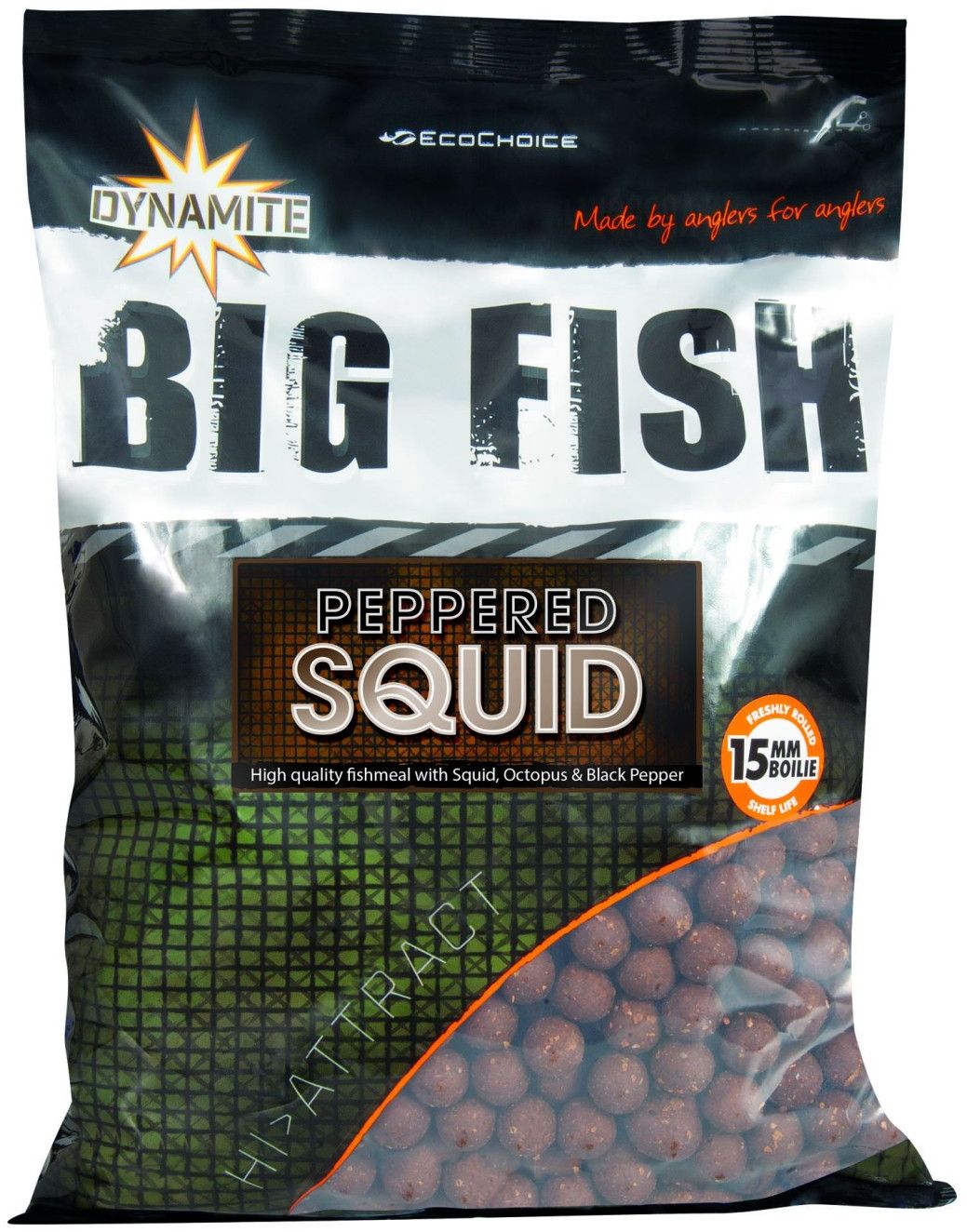 Boilies Dynamite Baits Peppered Squid Boilies, 26mm, 1kg