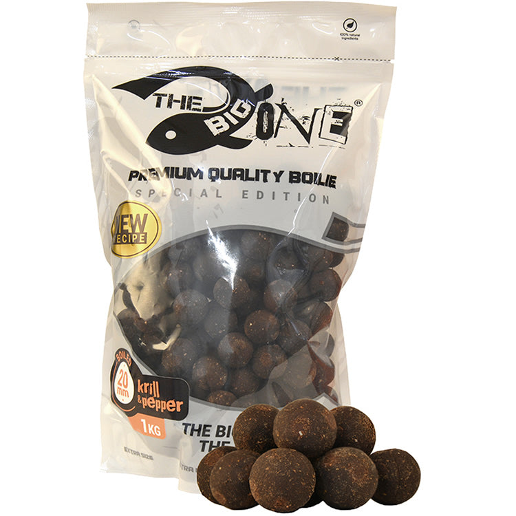 Boilies Fierte THE ONE Cooked Big One, 20mm, Krill &amp; Pepper, 1kg