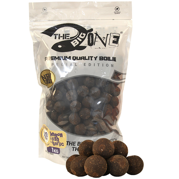 Boilies Fierte THE ONE Cooked Big One, 20mm, Lemon &amp; Fish &amp; Garlic, 1kg