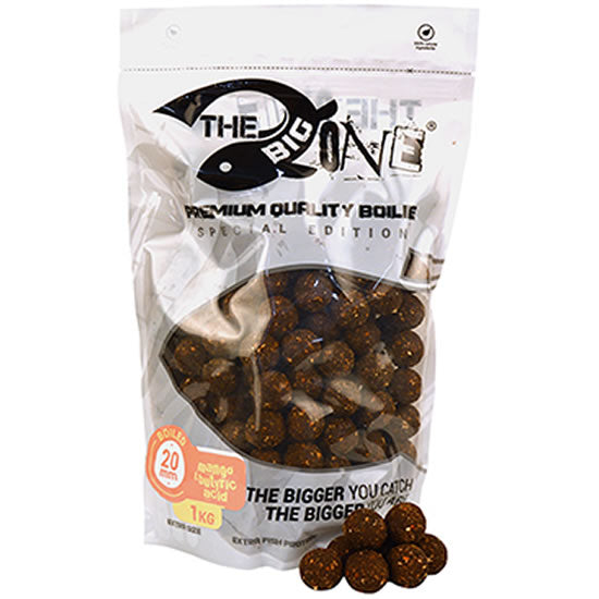 Boilies Fierte THE ONE Cooked Big One, 20mm, Mango &amp; N-Butyric, 1kg