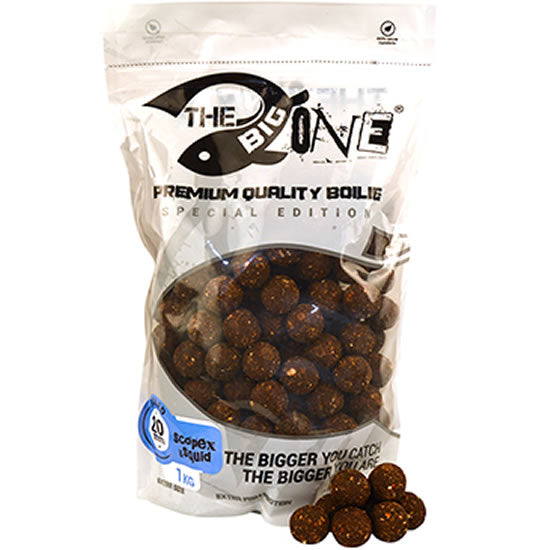 Boilies Fierte THE ONE Cooked Big One, 20mm, Scopex &amp; Squid, 1kg