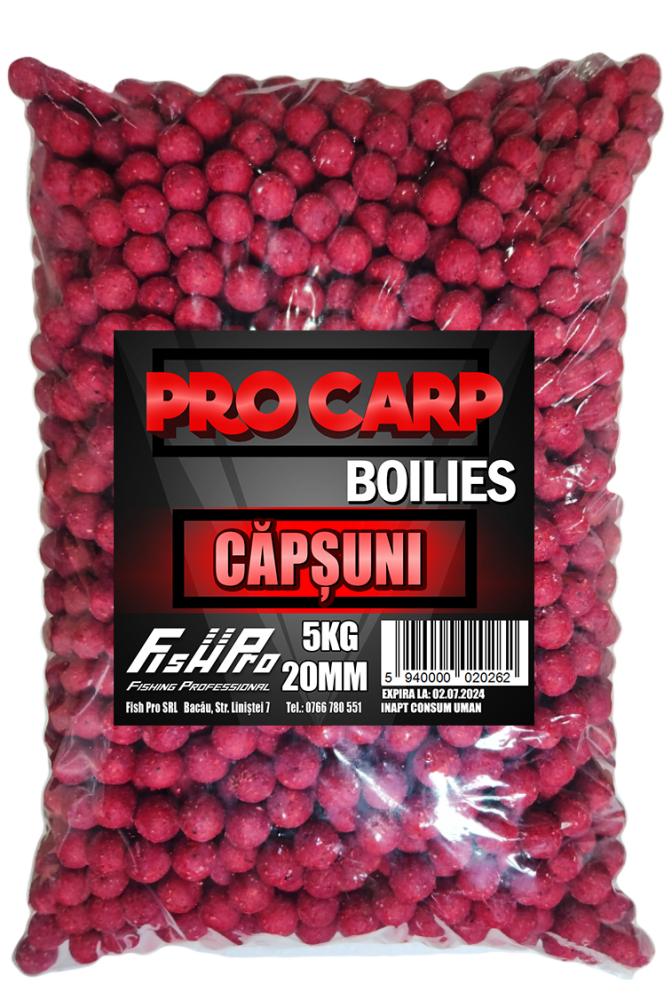 Boilies Fish Pro Carp, Squid-Capsuni, 20mm, 10Kg