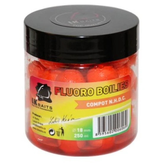 Boilies Lk Baits Fluoro Tare, Compot Nhdc, Portocaliu, 18mm, 250ml