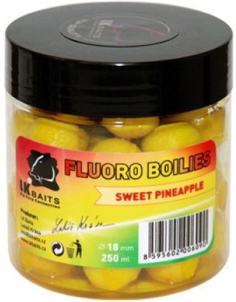 Boilies LK BAITS Fluoro Tare, Sweet Corn, Galben, 18mm, 250ml