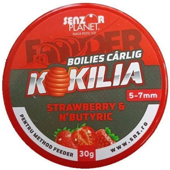 Boilies Senzor Kokilia Method Feeder, Strawberry N Butyric, 5-7mm, 30g