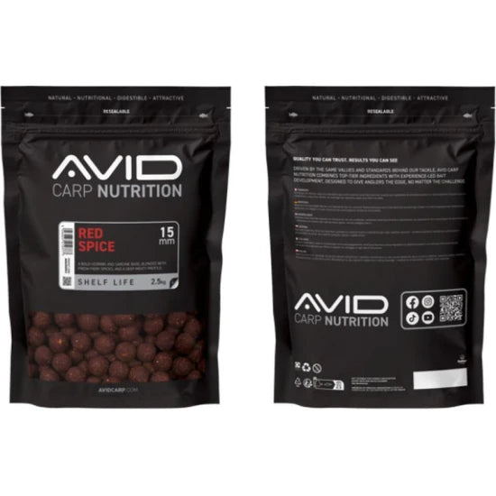 Boilies Tare Avid Red Spice, 15mm, 2.5kg