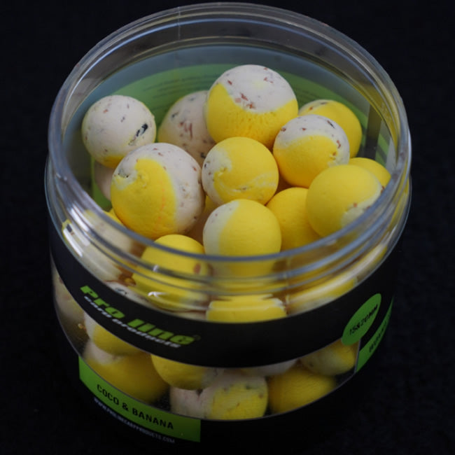 Boilies de Carlig Pro Line Wonka's, Coco &amp; Banana, 15 &amp;18mm Mixed, 200ml