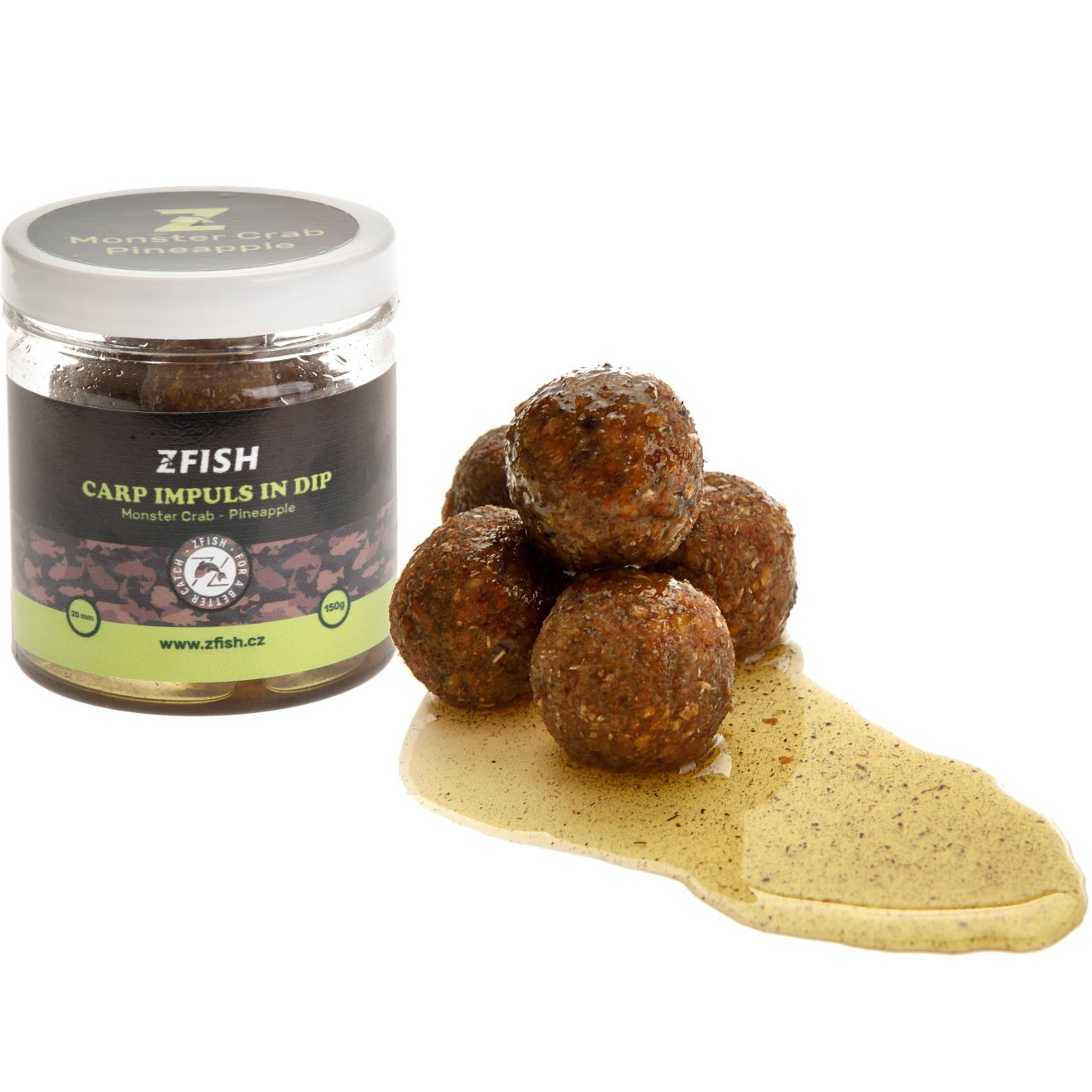 Boilies de Carlig Z-Fish in Dip Carp Impuls, Monster Crab &amp; Pineapple, 20mm, 150g