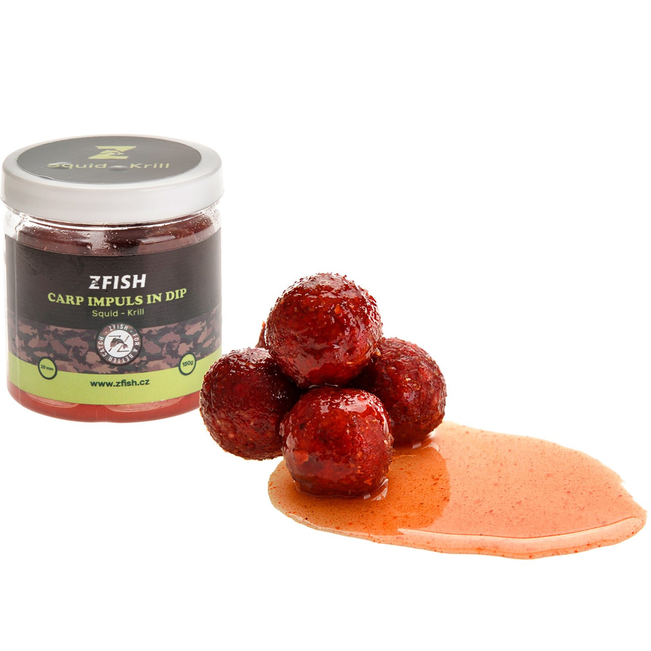 Boilies de Carlig Z-Fish in Dip Carp Impuls, Squid &amp; Krill, 20mm, 150g
