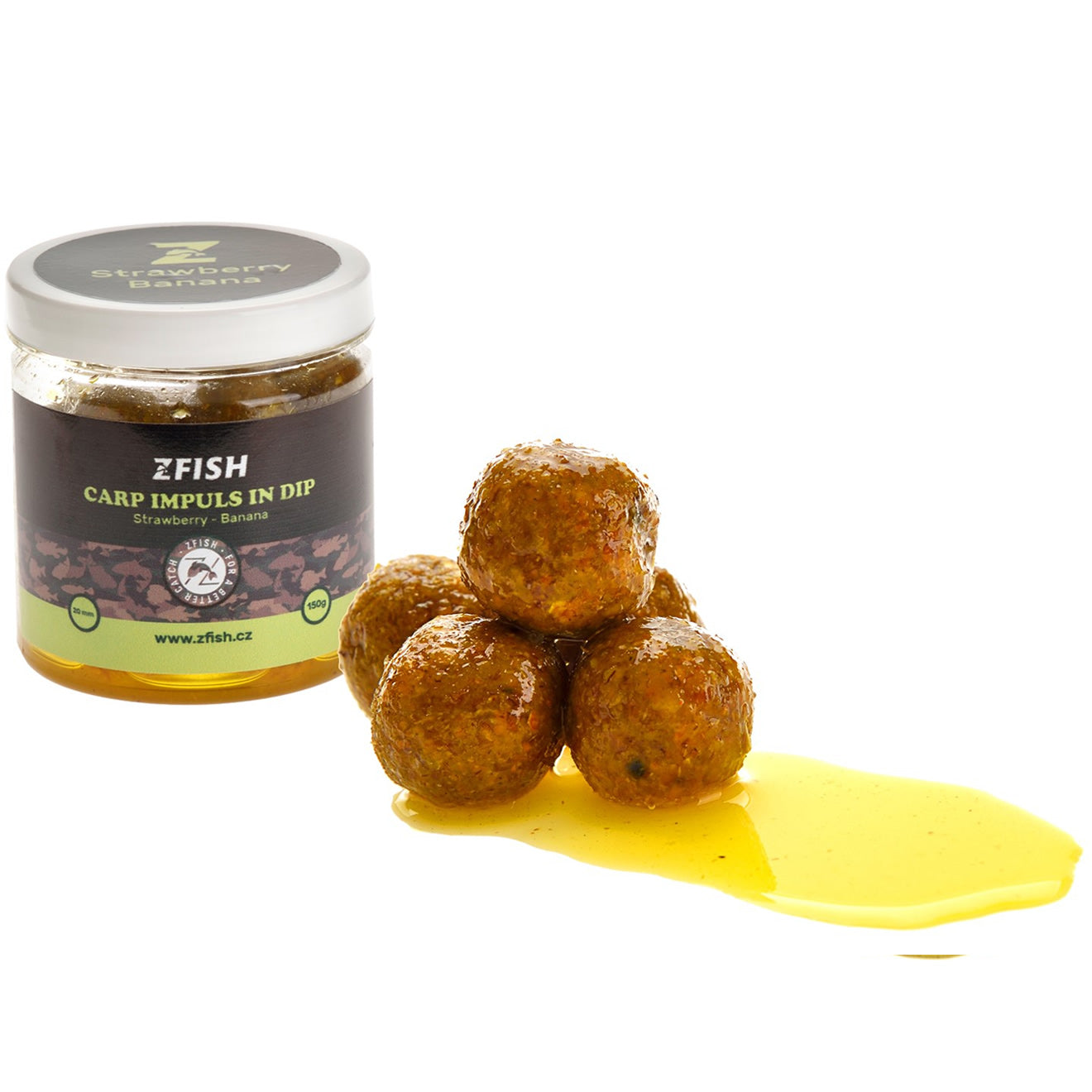 Boilies de Carlig Z-Fish in Dip Carp Impuls, Strawberry &amp; Banana, 20mm, 150g