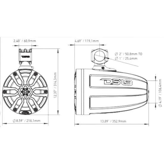 Boxa Marina Tower Ds18 Nxl-x8tp/bk 8" Cu Iluminare Rgb Led