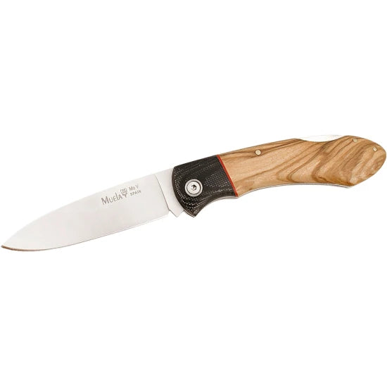 Briceag Muela 80mm Lodkbak Blade, Olive Wood And Black Micarta Scales