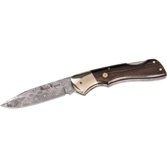 Briceag Muela 80mm Stainles Steel Damascus, African Blackwood, Nickel Silver Bolster