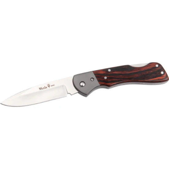 Briceag Muela Bx-8gr, Satin Finish, Folding Knife Steel Grey Tini Bolster, Red Pakaw