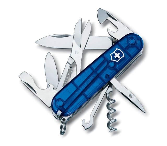 Briceag Multifunctional Victorinox Climber, Albastru Transparent, 9.10cm