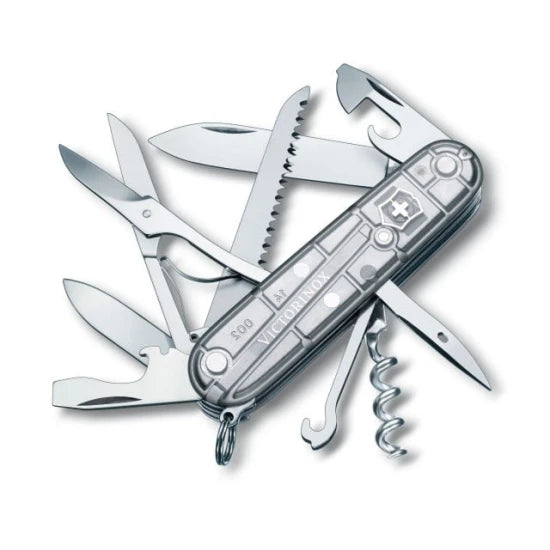 Briceag Multifunctional Victorinox Huntsman Silvertech, Argintiu Transparent, 9.10cm
