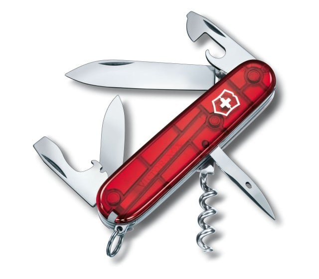 Briceag Multifunctional Victorinox Spartan, Rosu Transparent, 9.10cm