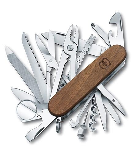 Briceag Multifunctional Victorinox SwissChamp Wood, Lemn Nuc, 9.10cm