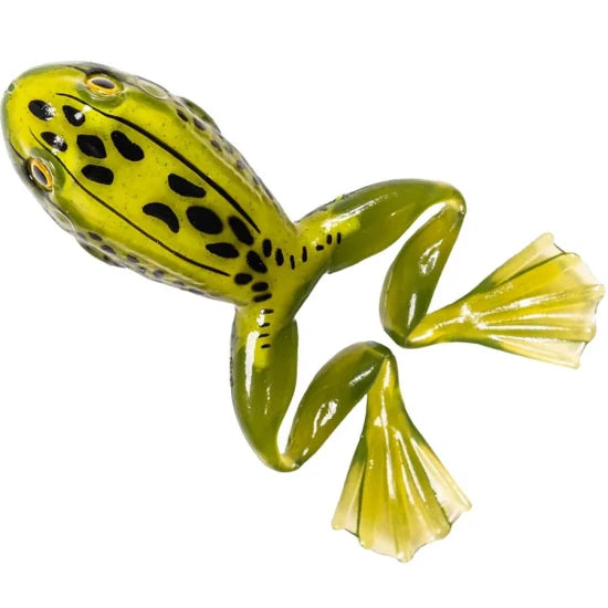 Broasca Live Target Freestyle Frog Unrigged, Moss / Yellow, 7.5cm, 2buc/pac