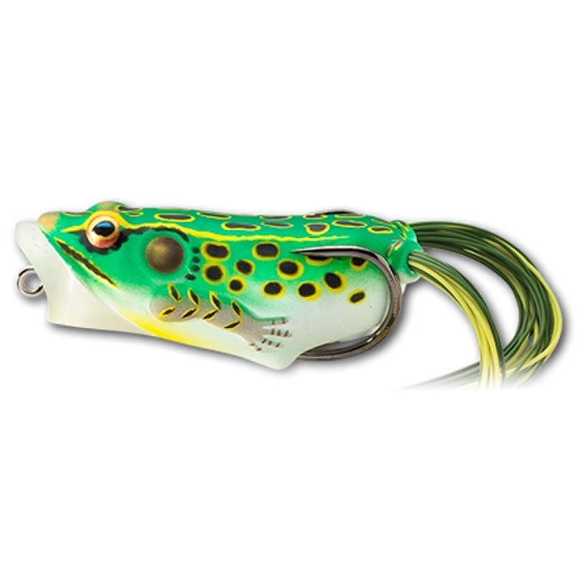 Broasca Live Target Hollow Body Frog Popper,  Green / Yellow, 5.5cm, 11g