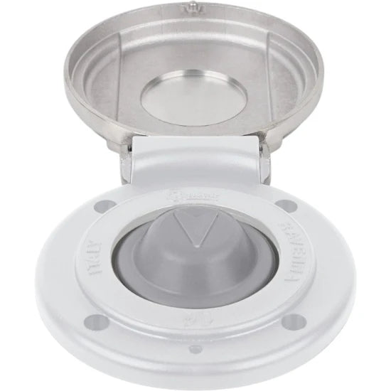 Buton De Punte Pentru Troliu Quick Down, Capac Inox, Alb