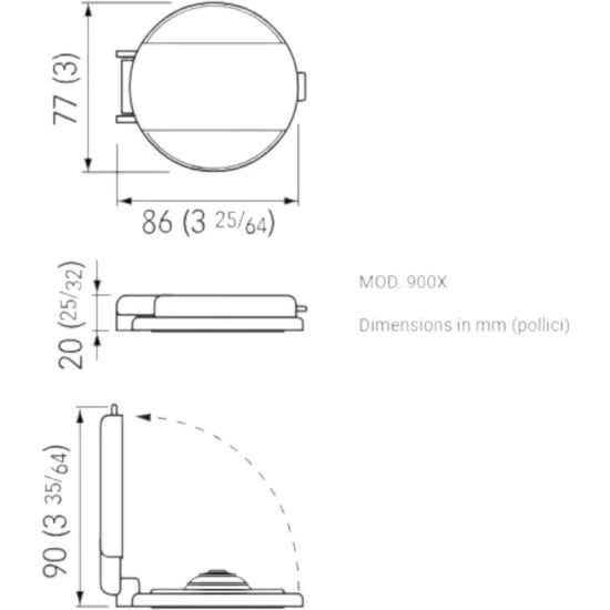 Buton De Punte Pentru Troliu Quick Up, Capac Inox, Alb