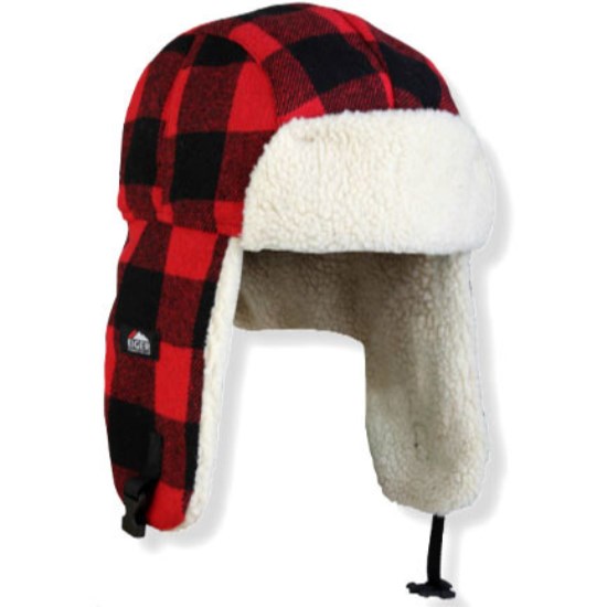 CACIULA EIGER FLEECE NEGRU/ROSU CU URECHI MARIME S/M