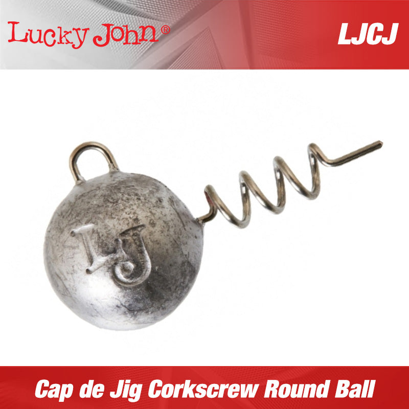 CAP DE JIG LUCKY JOHN CORKSCREW ROUND BALL JIG HEAD 8g 6buc/plic