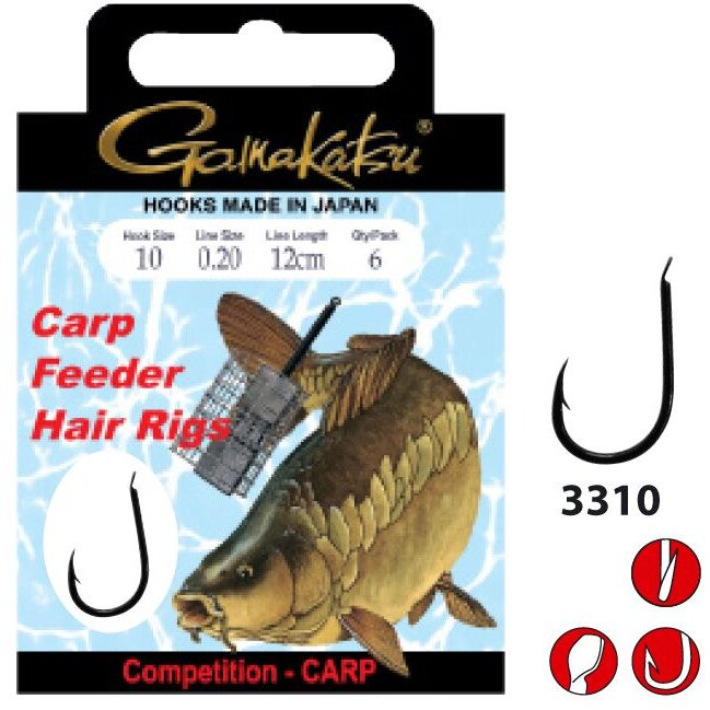 CARLIG GAMAKATSU CARP HAIR 3310B 0.18MM 10BUC/PLIC