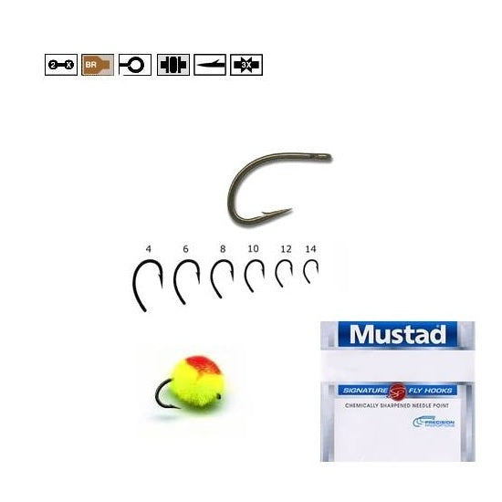 CARLIG MUSTAD BR.FORJAT EGG CADDIS PT. MUSCA NR.8