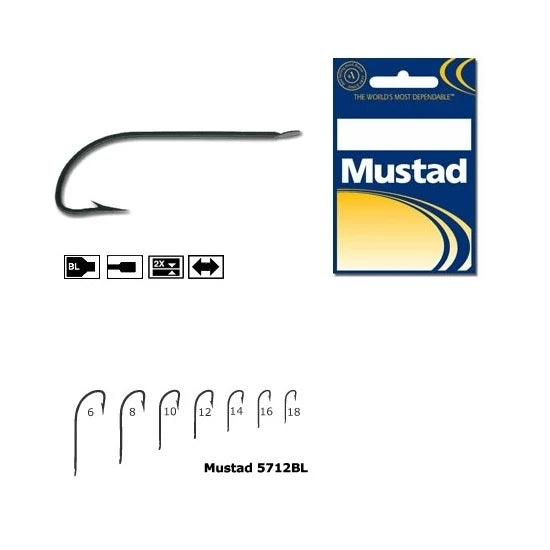 Carlig Mustad Cristal Negru Fin Tija Lunga  Nr8 10 Buc/plic