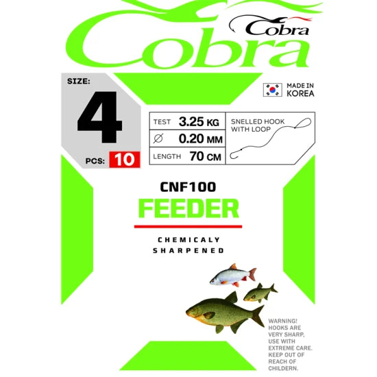 Carlige Cobra Cnf100 Feeder Legate Nr.6 Fir 0.18mm 10buc/plic