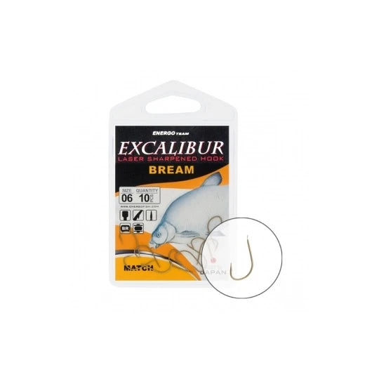 Carlige Excalibur Bream Match Brown Nr.8 10buc/plic