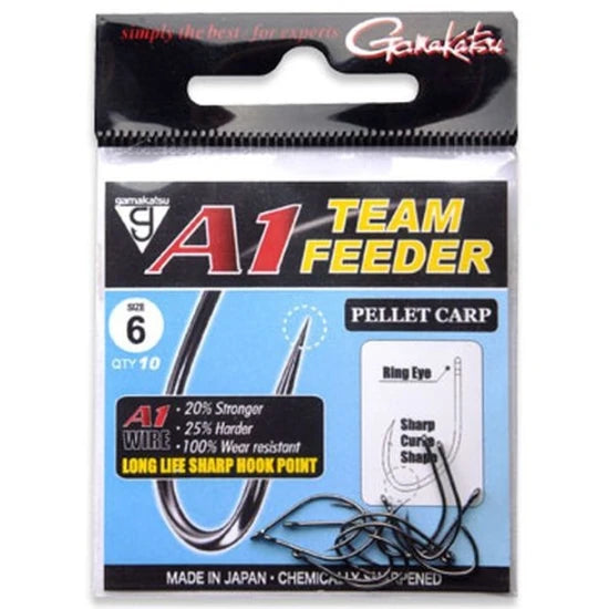 Carlige Gamakatsu A1 Team Feeder Pellet Carp Nr.12 10buc/plic