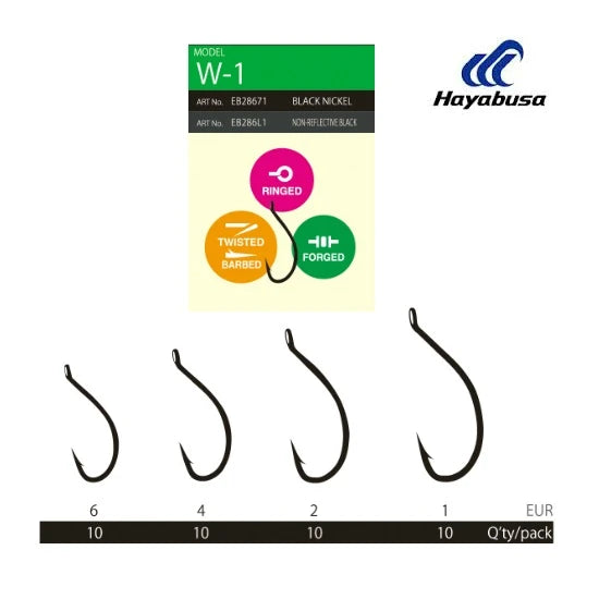 Carlige Hayabusa W1 Nonreflect Nr 2 10buc Plic