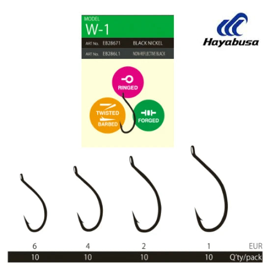 Carlige Hayabusa W1 Nonreflect Nr 4 10buc