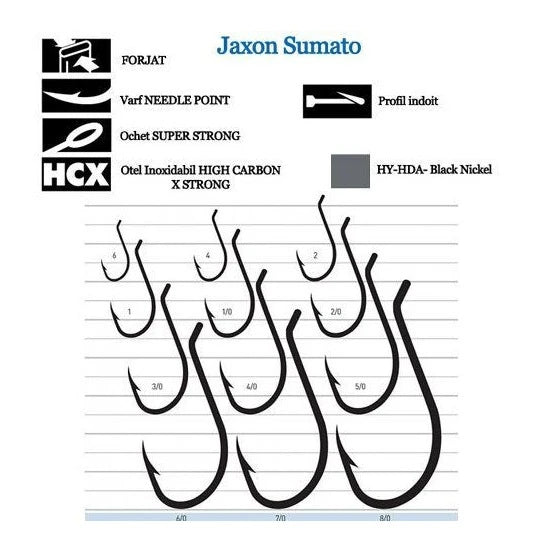 Carlige Jaxon Sumato Beak Somn Nr 3/0 Negru