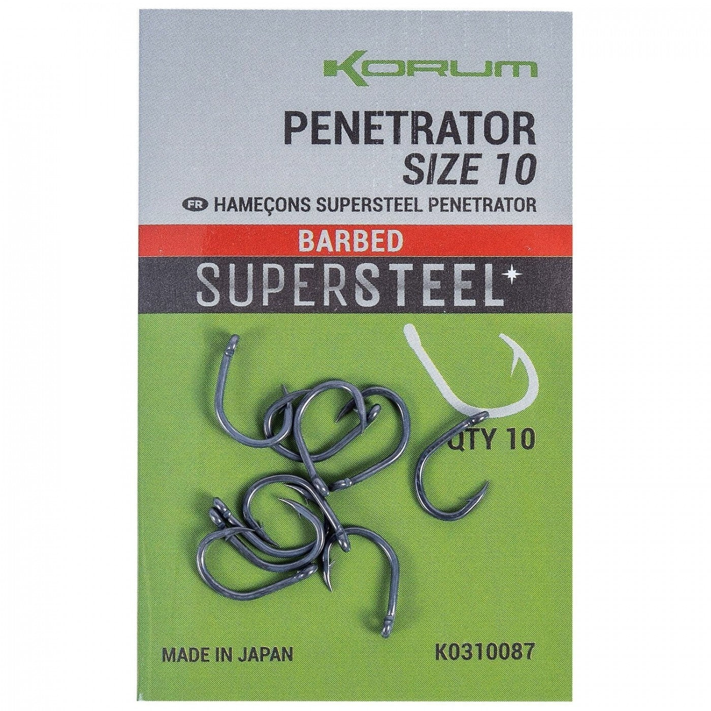 CARLIGE KORUM SUPERSTEEL PENETRATOR HOOKS BARBED Nr.10 10BUC/PLIC